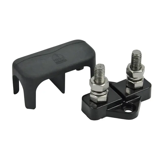 BEP El. kobling "Studs" dobbel Ø6mm sort deksel 
