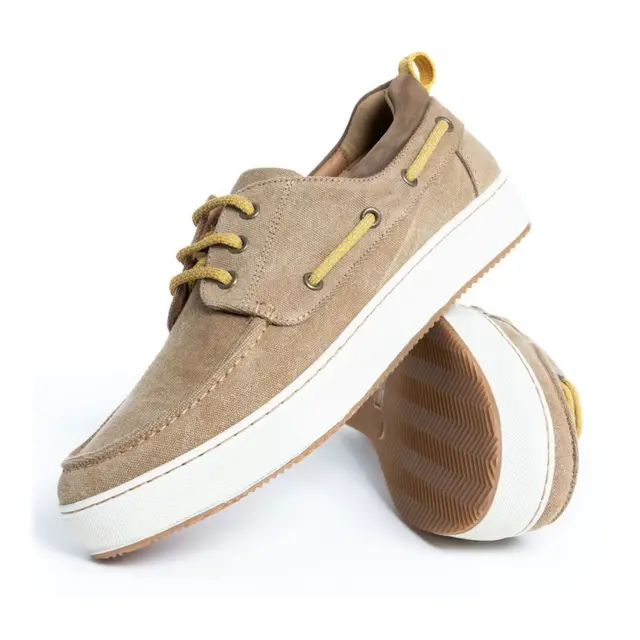 BOATBOOT Boatshoe Canvas Str. 44, Lys brun 