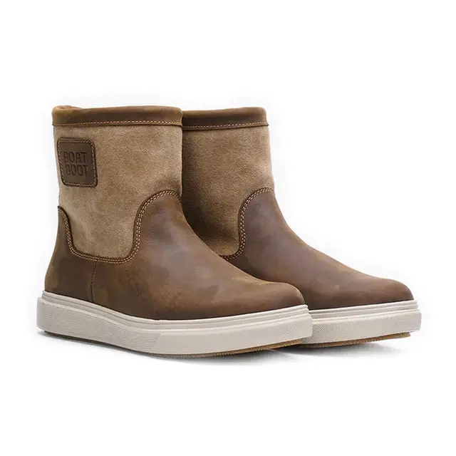 BOATBOOT Lowcut Seilstøvel Str 43,  Skinn/Canvas, Brun 