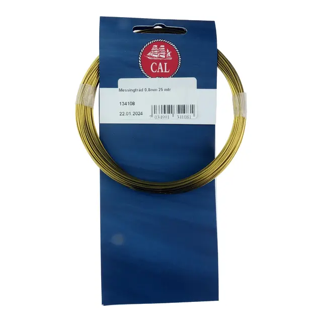 CAL Messingtråd - 25m Messing - Kveil - 0,8mm 
