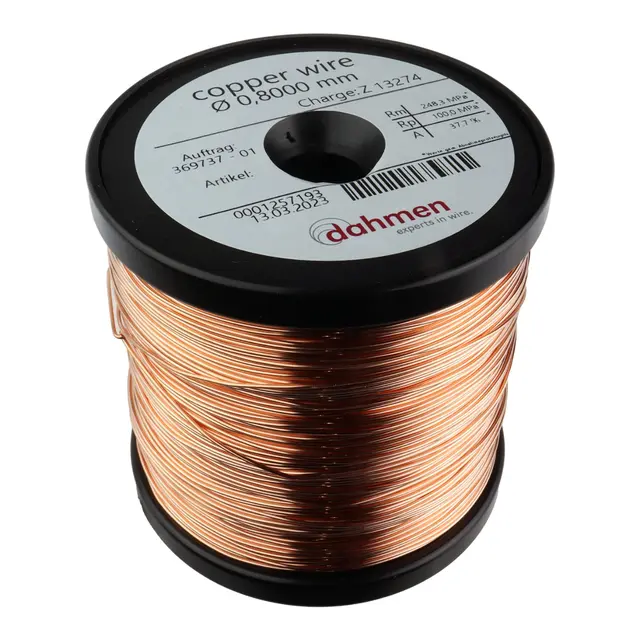 Kobbertråd 0,8 mm - 1kg - Spole 