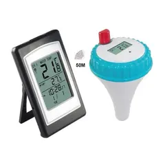Badetermometer Tr&#229;dl&#248;s - Batteridrevet Med klokke - kalender - 50m mottaker