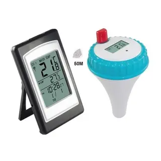 Badetermometer Tr&#229;dl&#248;s - Batteridrevet Med klokke - kalender - 50m mottaker