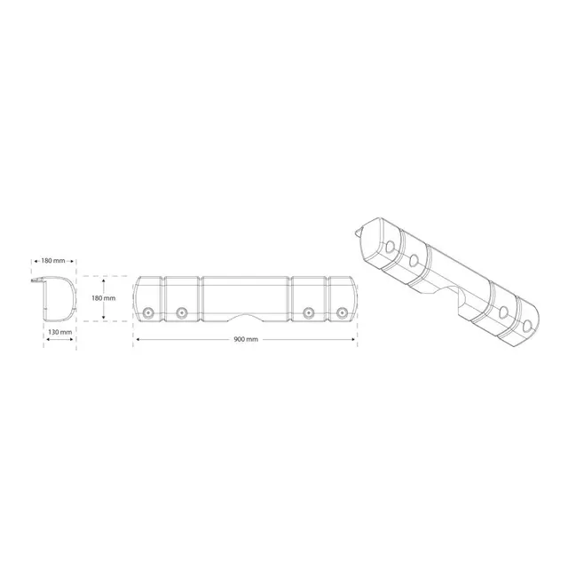 DAN-FENDER Multidock fender hvit Bryggefender - bendbar 