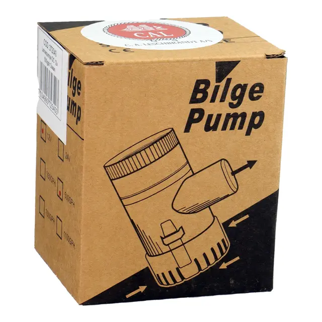 OSEAN Lensepumpe 12V - 500 gph - 1900 l/t 