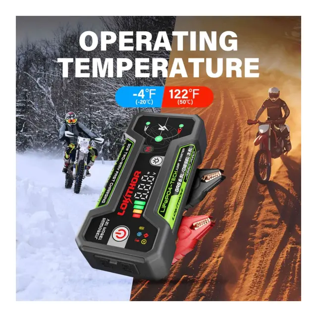 LOKITHOR Lithium Jump Starter J1350 Pro 12v 1350a 25,6Wh Startbooster/Powerbank 