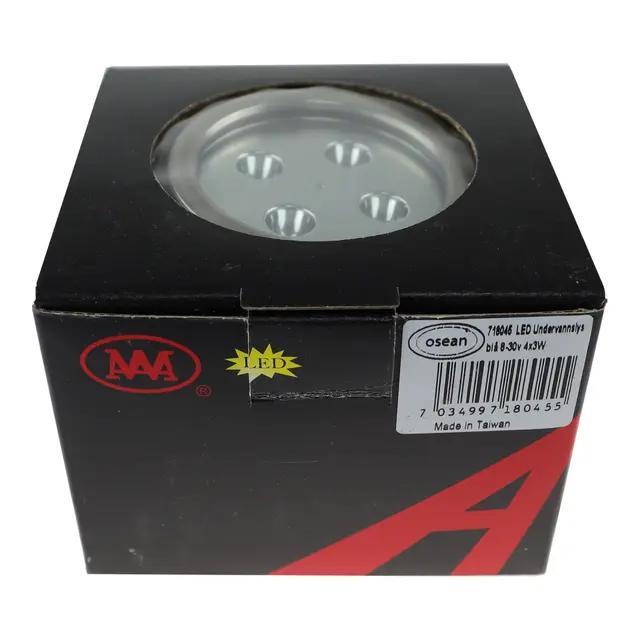 LED Undervannslys blå 8-30v 4x3W Syrefast - IP68 - Ø94 