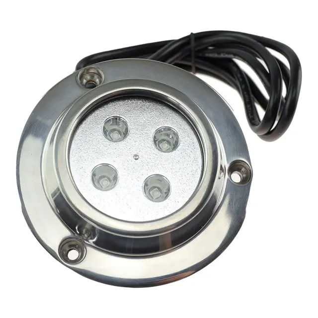 LED Undervannslys blå 8-30v 4x3W Syrefast - IP68 - Ø94 