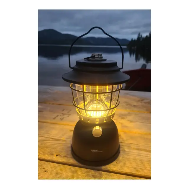 OSEAN Oppladbar lykt Matt Svart 