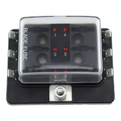 Sikringsholder for 6 flatstiftsikringer 12-24V