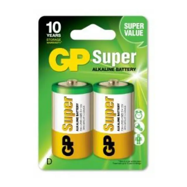GP Batteri LR20 - D-13A Super Alkalisk 2pk 