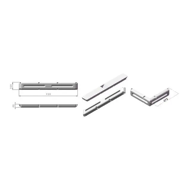 Bryggefender Mini Multidock fender hvit 950 x 120 x 52mm (LxHXD) 