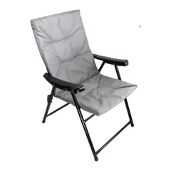 B&#197;L Campingstol Polstret Gr&#229; Med lav rygg - lakkert st&#229;l