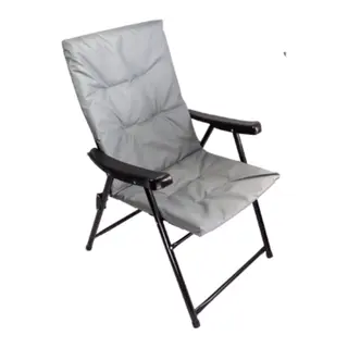 B&#197;L Campingstol Polstret Gr&#229; Med lav rygg - lakkert st&#229;l