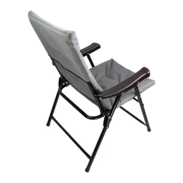 BÅL Campingstol Polstret Grå Med lav rygg - lakkert stål 