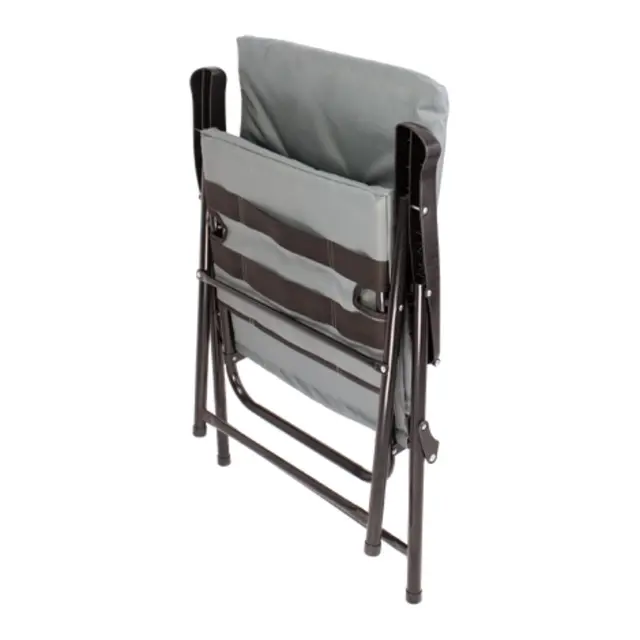 BÅL Campingstol Polstret Grå Med lav rygg - lakkert stål 