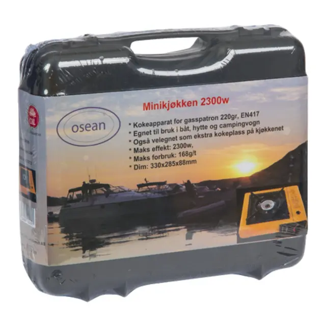 Kokeapparat - Gass 2300W I koffert - Gul - CE godkjent 