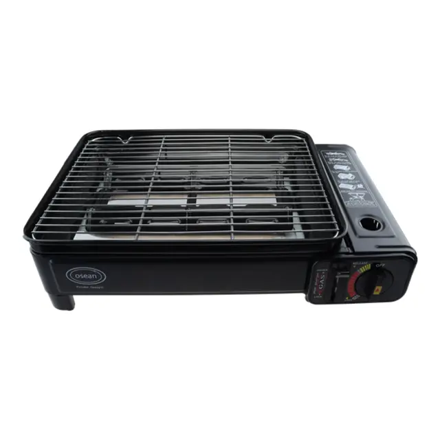 OSEAN Portabel gassgrill 1800W - 340x260mm grillflate 