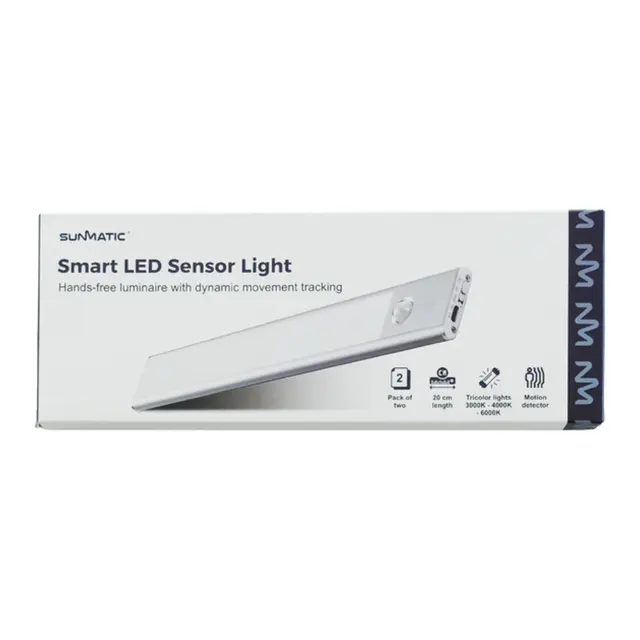 Sunmatic Sensorlampe LED 20cm 2-pk - Oppladbar - USB C 