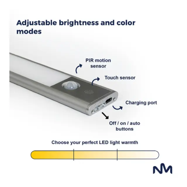 Sunmatic Sensorlampe LED 20cm 2-pk - Oppladbar - USB C 
