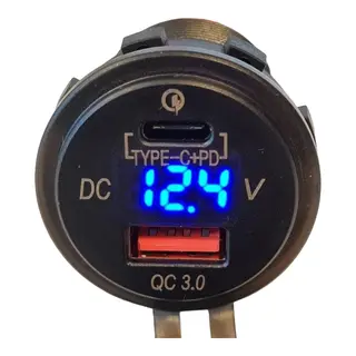 USB Uttak med USB C+ PD + QC 12-24v