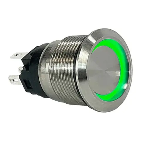 CARLING pushbutton LED - 1 polet Trykknapp ON-OFF grrønn LED - IP67 
