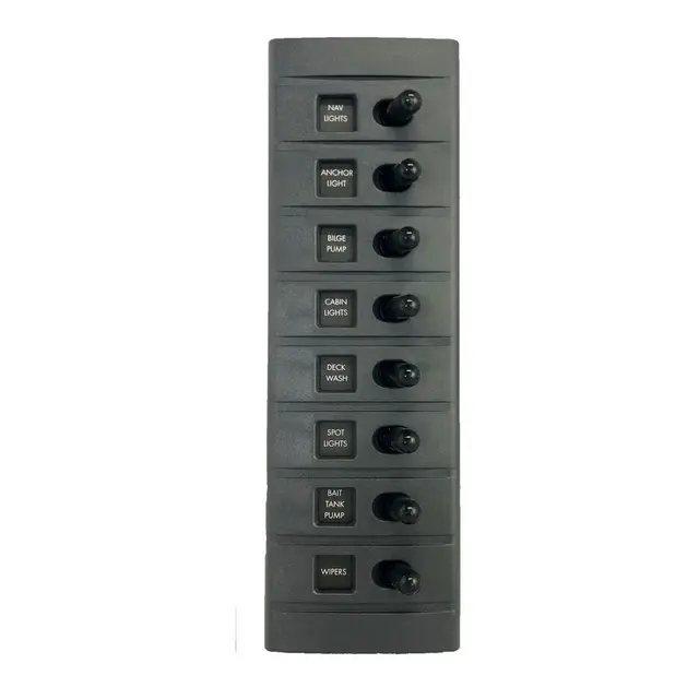 CONNEX Strømbryterpaneler Bryterpanel med 8 brytere, 8 sikringer 