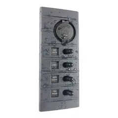 CONNEX Str&#248;mbryterpaneler - 12V uttak Bryterpanel med 4 brytere, 4 sikringer