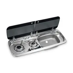 DOMETIC Koketopp MO9222 R 2 brennere og vask - 900 x 370 mm