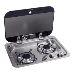 DOMETIC Koketopp HBG 2335 2 gassbluss og glasslokk, 460 x 335 mm