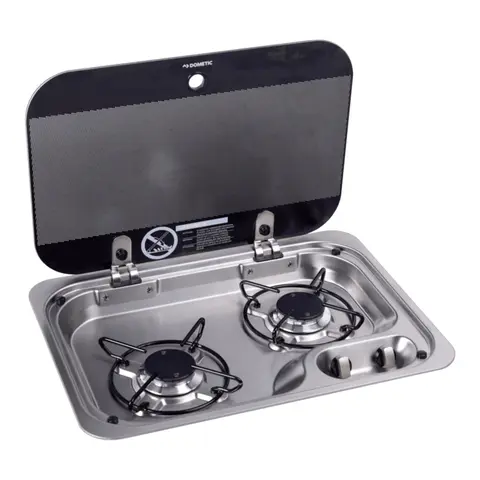 DOMETIC Koketopp HBG 2335 2 gassbluss og glasslokk, 460 x 335 mm