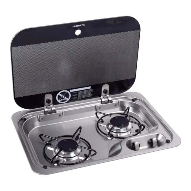 DOMETIC Koketopp HBG 2335 2 gassbluss og glasslokk, 460 x 335 mm 