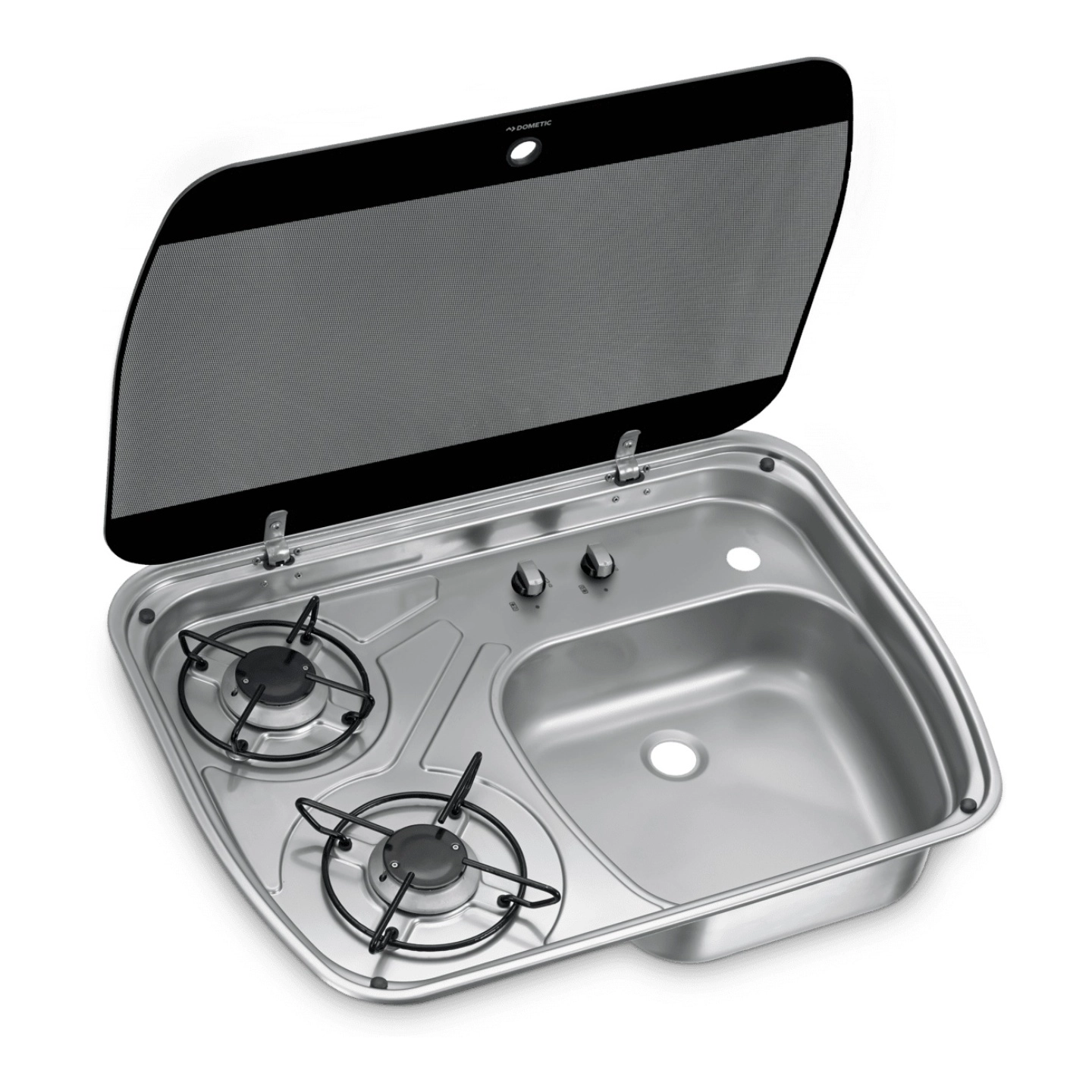 DOMETIC Koketopp og Vask HSG 2445 m/2 bluss og glasslokk, 600 x 445 mm