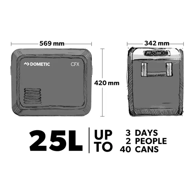 DOMETIC CFX3 25 Mobil kompressorkjøleboks, 25 l 