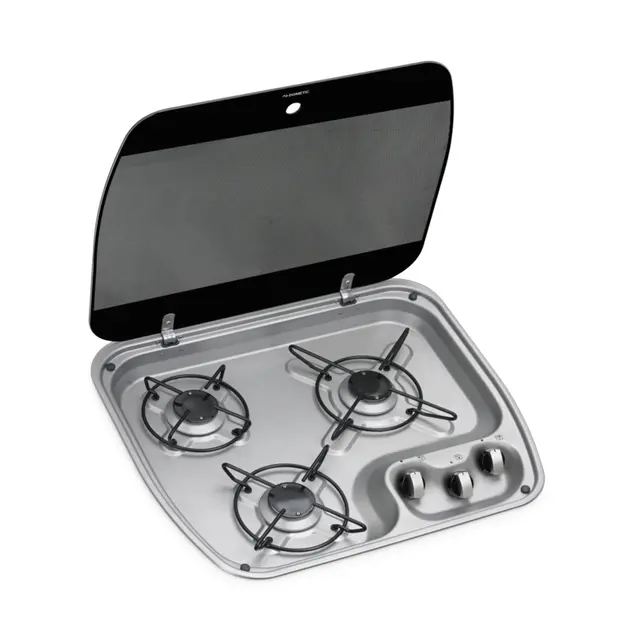 DOMETIC Koketopp HBG 3445 m/3 gassbluss og glasslokk, 520 x 445 mm 