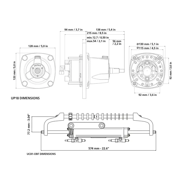 ULTRAFLEX Hydraulisk styring Go-Tech komplett pakke opp til 115hk 