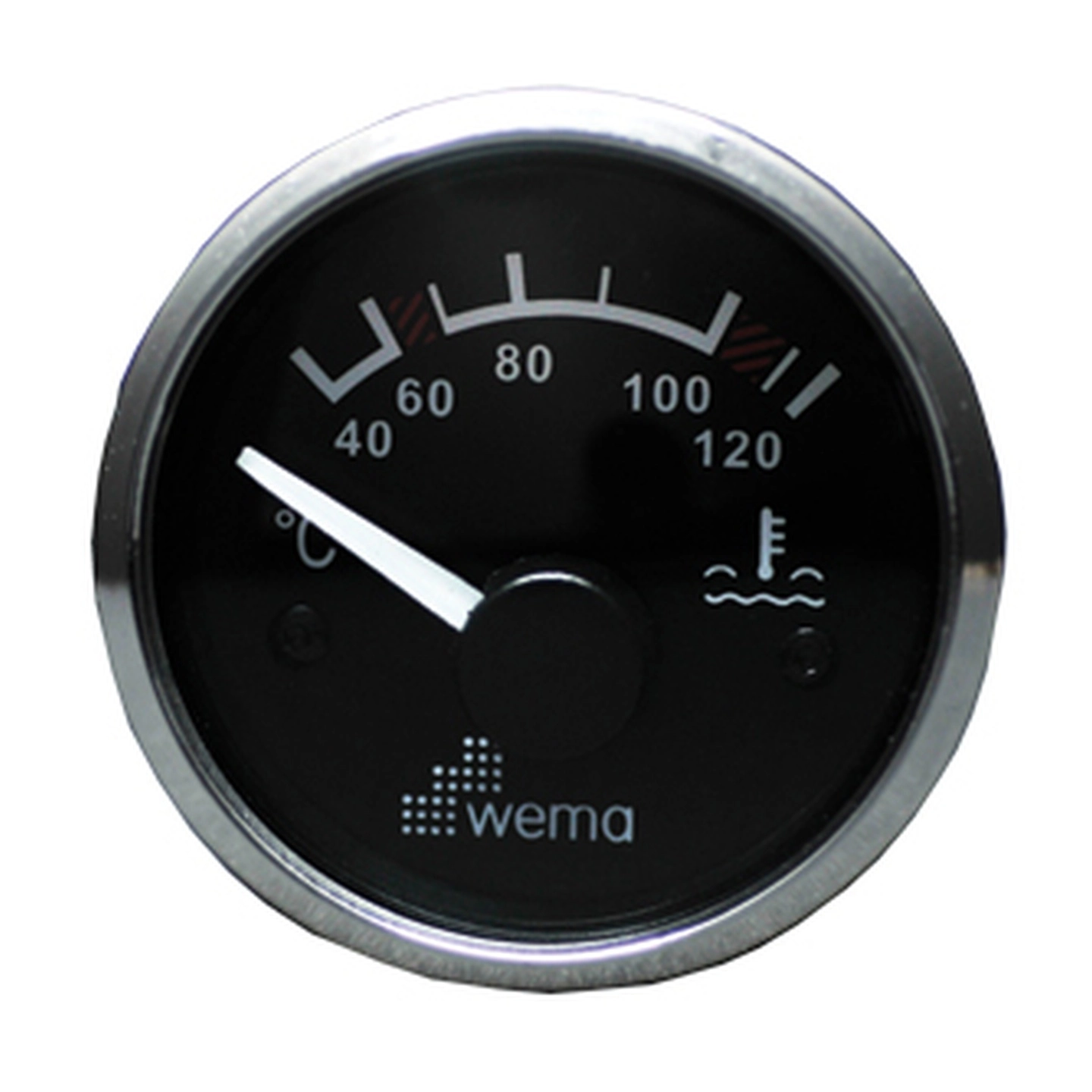 WEMA Vanntemperaturmåler Silverline, Sort