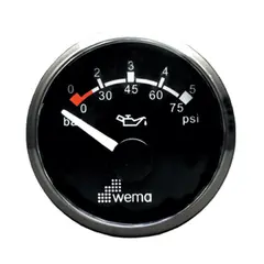 WEMA Oljetrykksm&#229;ler 0-5 bar Silverline, Sort