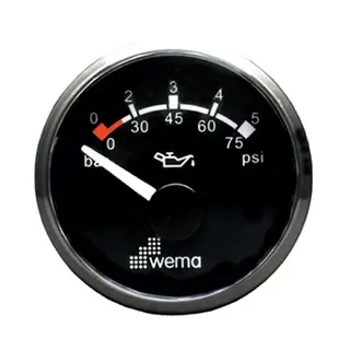 WEMA Oljetrykksmåler 0-5 bar Silverline, Sort 