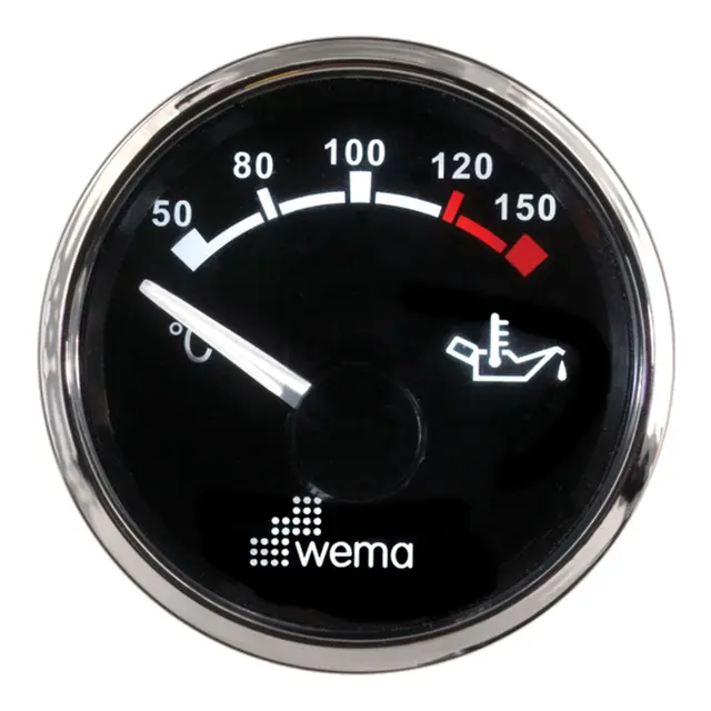 WEMA Oljetemperaturmåler Silverline, Sort 