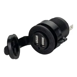 Dobbel USB kontakt, innfelt 12V