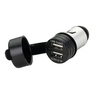 Dobbel USB plugg for sig,tenner kontakt m/sig. st&#248;psel 12V