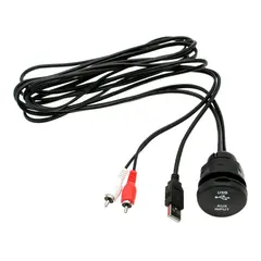 Forlengerkabel med USB/AUX uttak 2m kabel