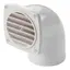Ventilrist 3&quot; plast - hvit m/ &#216;75mm stuss - 90&#176;