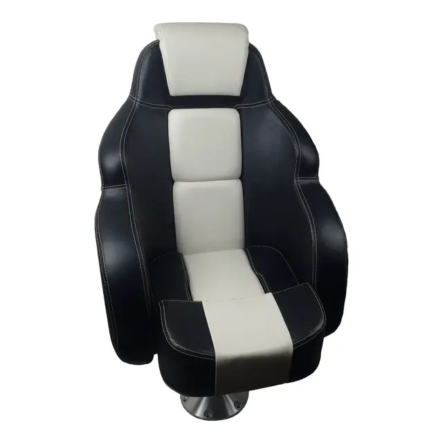 MARINVENT Båtstol MI-RS56HB Pilot Delux Sort/lys grå - Marine vinyl 