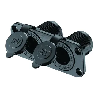 Dobbelkontakt for sigarettenner m/plate