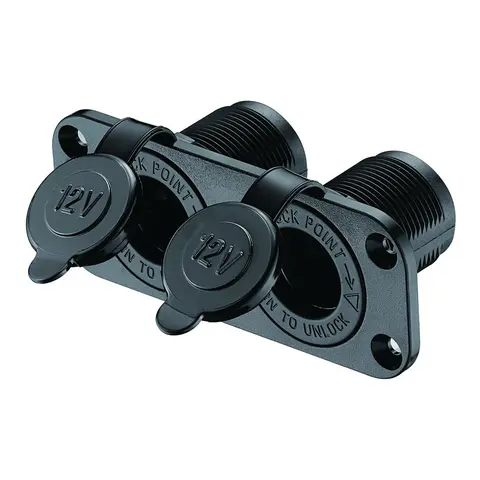 Dobbelkontakt for sigarettenner m/plate