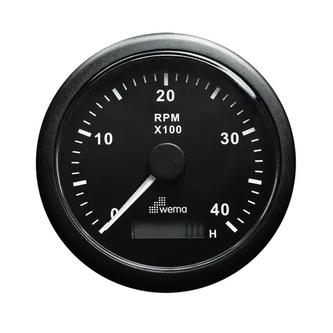 WEMA Turteller m/Timeteller 0 - 4000 rpm Sort