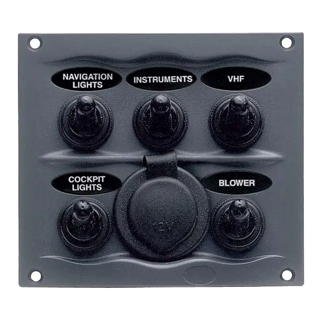 BEP Bryterpanel m/ 5 brytere + 12V sig. 