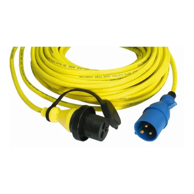 RATIO Landstrømkabel Gul - 16A 25 m - 3x2,5mm2 - Han/Hun 